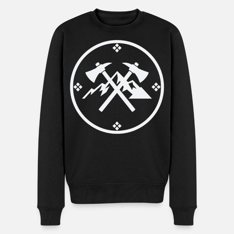 Janosik-Hochland-Rebellensymbol - Männer Premium Bio Pullover - Schwarz