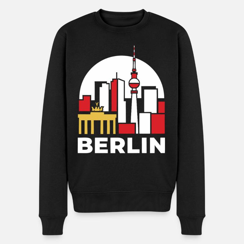 Tour de télévision Berlin Skyline - Pull Premium bio Homme - noir