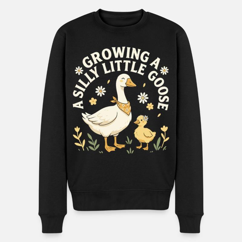 Growing A Silly Little Goose - Männer Premium Bio Pullover - Schwarz