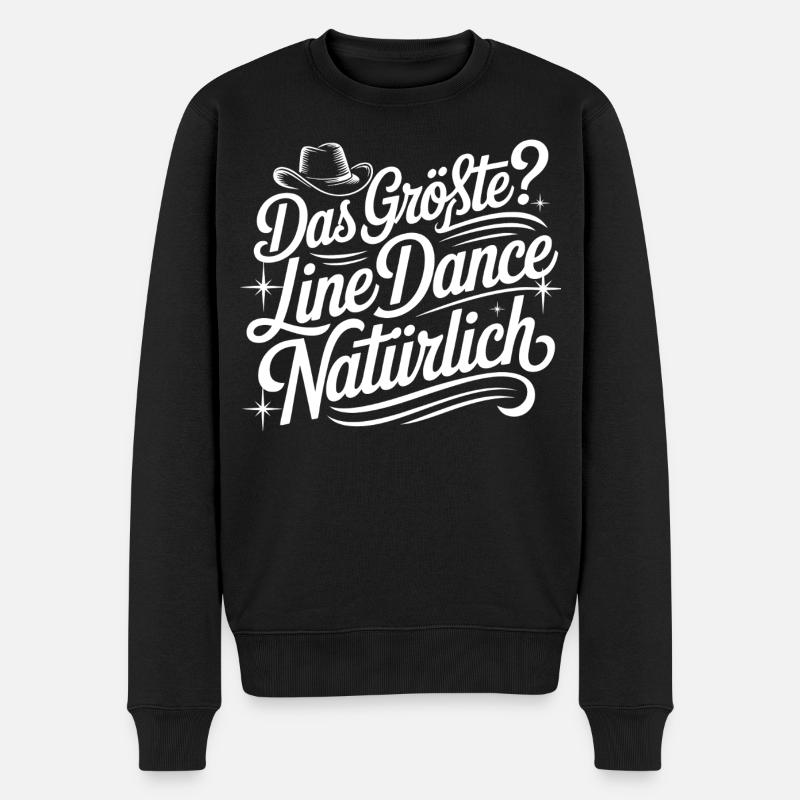 Das Größte Line Dance Natürlich - Männer Premium Bio Pullover - Schwarz