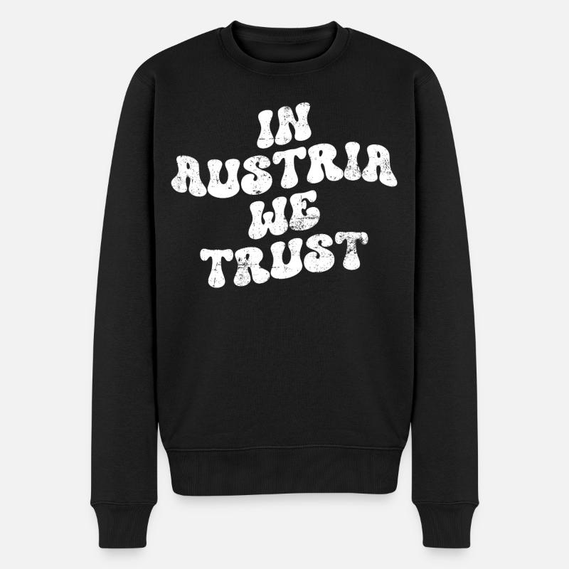 In Austria we trust - Männer Premium Bio Pullover - Schwarz