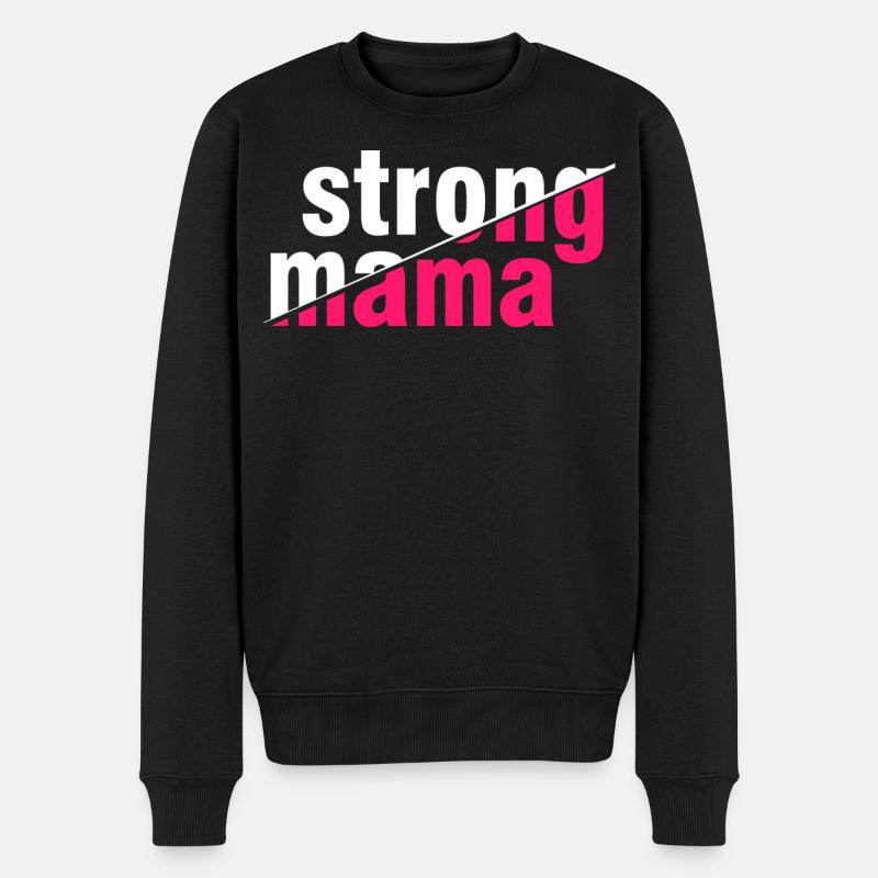 Starkes Mama-Hemd - Männer Premium Bio Pullover - Schwarz