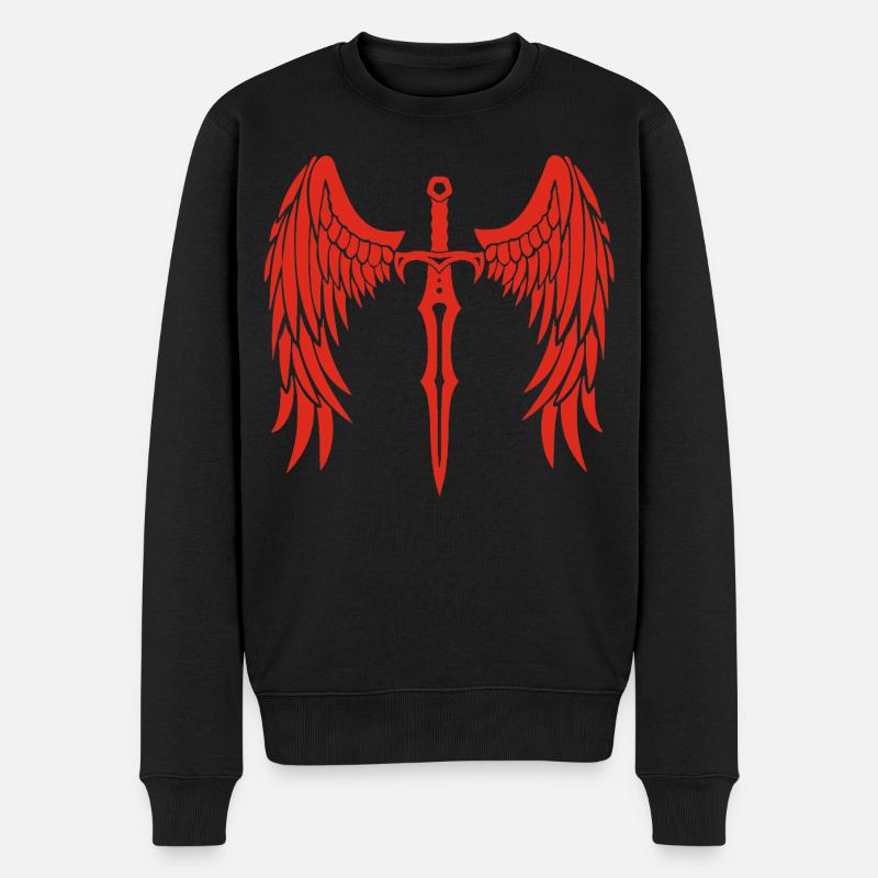 épée ailée rouge - Pull Premium bio Homme - noir