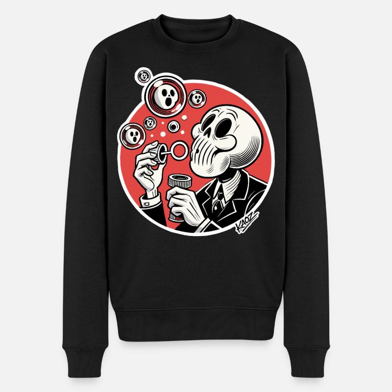 Skelettblasen-Illustration - Männer Premium Bio Pullover - Schwarz