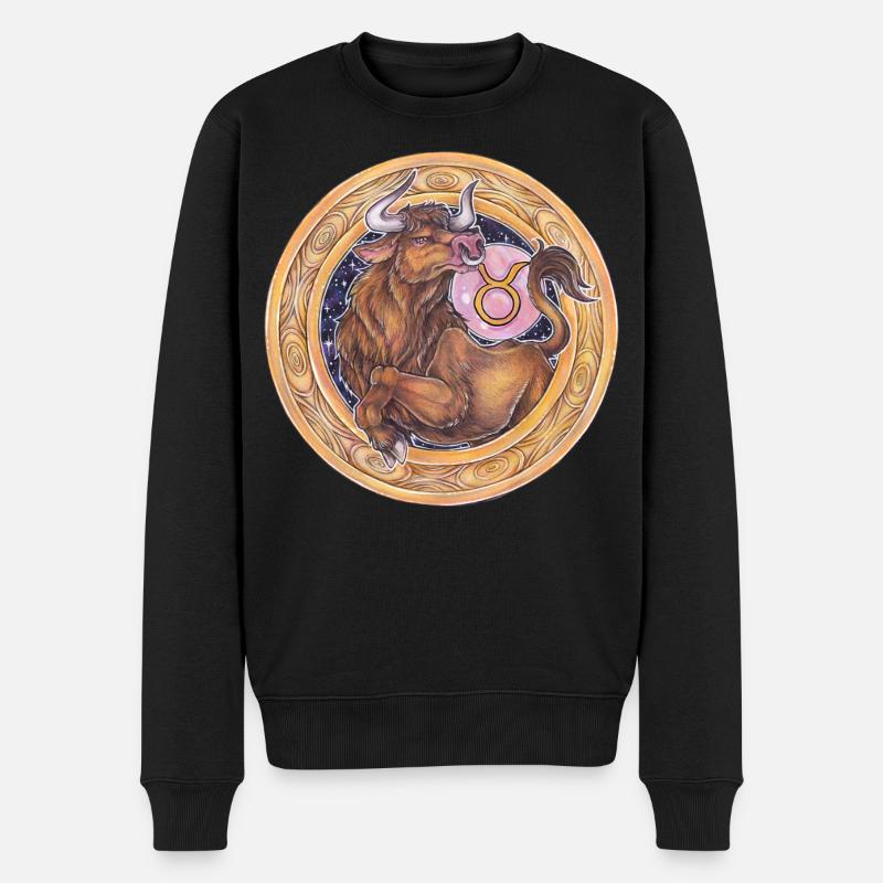 Zodiac Sign Sternzeichen Stier Taurus Geschenk - Männer Premium Bio Pullover - Schwarz