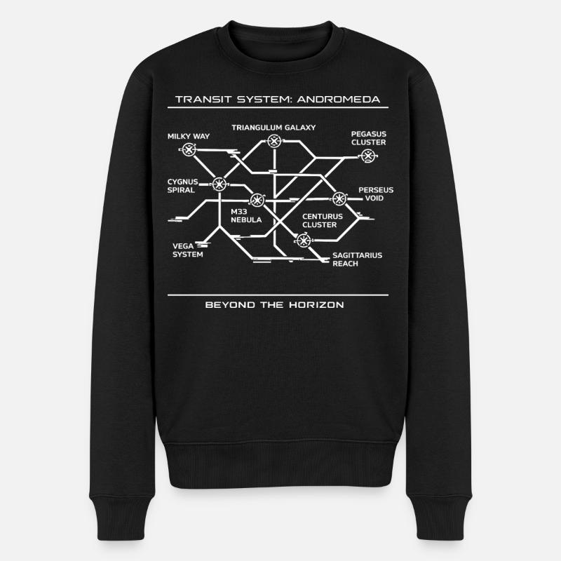 Réseau de Transit Galactique d’Andromède - Pull Premium bio Homme - noir