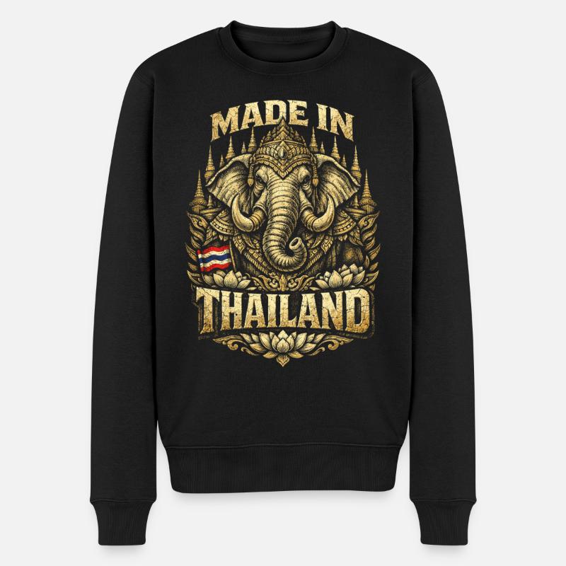 Thailand Thai Pride - Männer Premium Bio Pullover - Schwarz