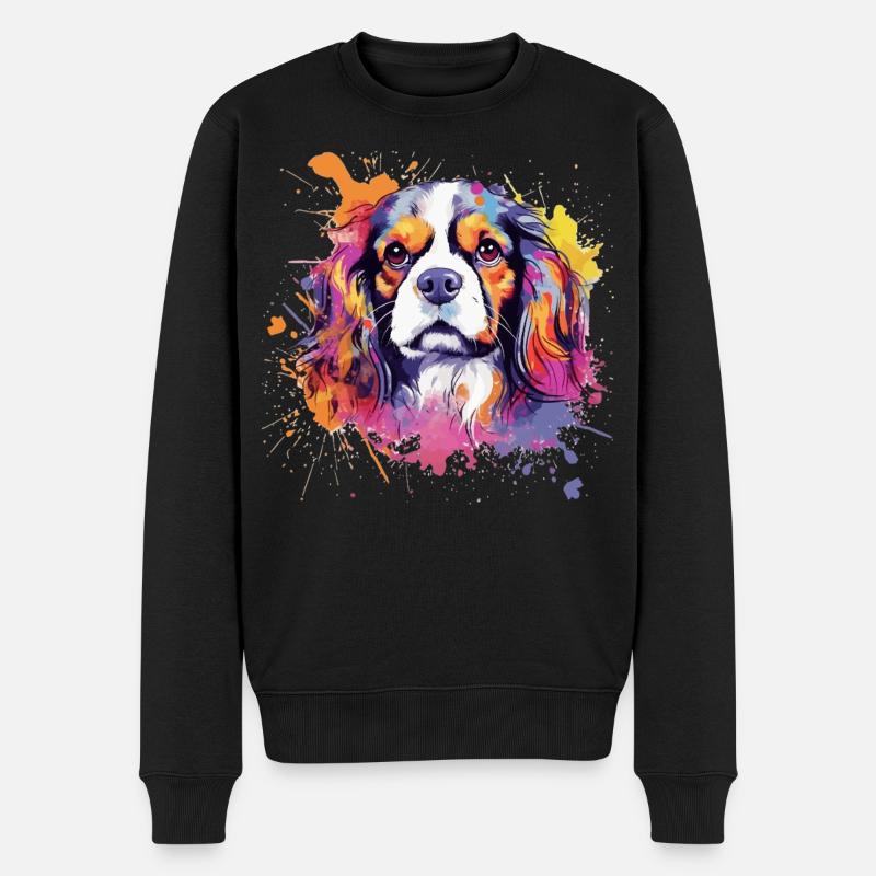 Cavalier King Charles Spaniel Splash Art - Pull Premium bio Homme - noir