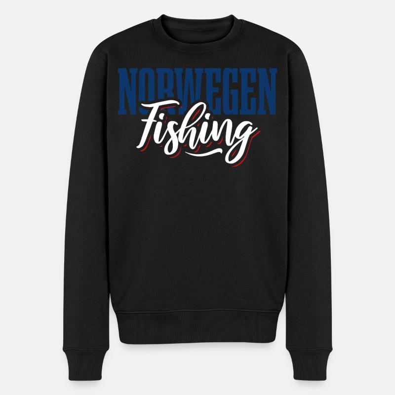 Norwegen Fishing - Angler Geschenk - Männer Premium Bio Pullover - Schwarz