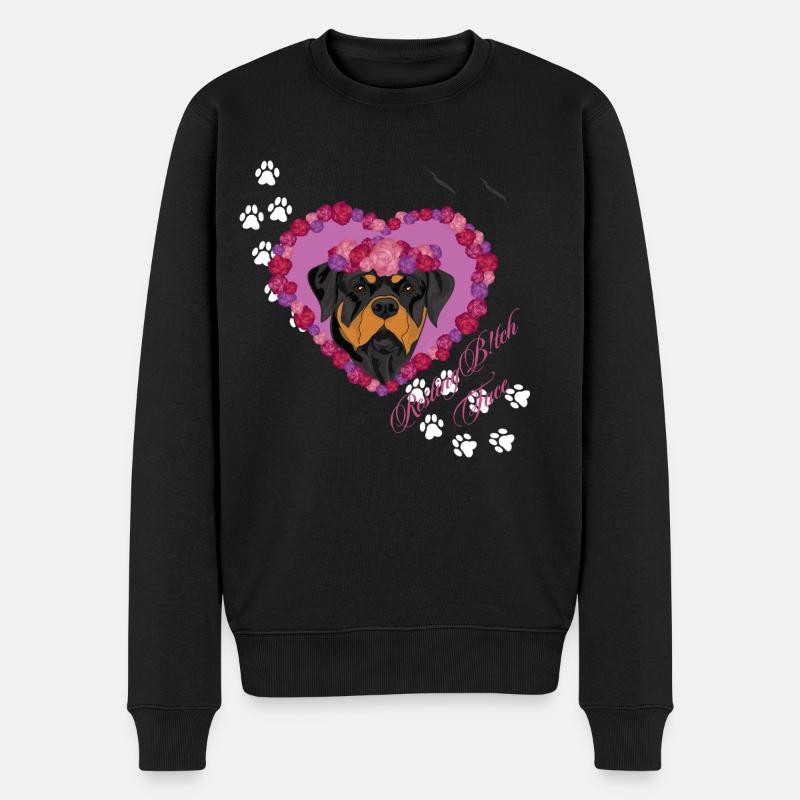 Ruhender Rottweiler mit Gesichtsgesicht - Männer Premium Bio Pullover - Schwarz
