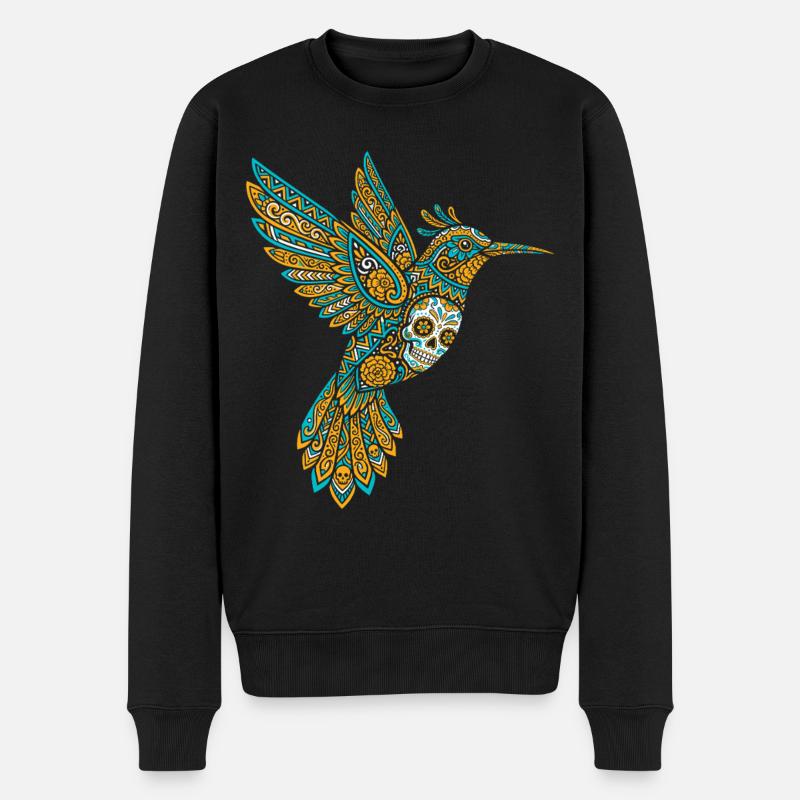 Crâne Alebrije Colibri mexicain - Pull Premium bio Homme - noir
