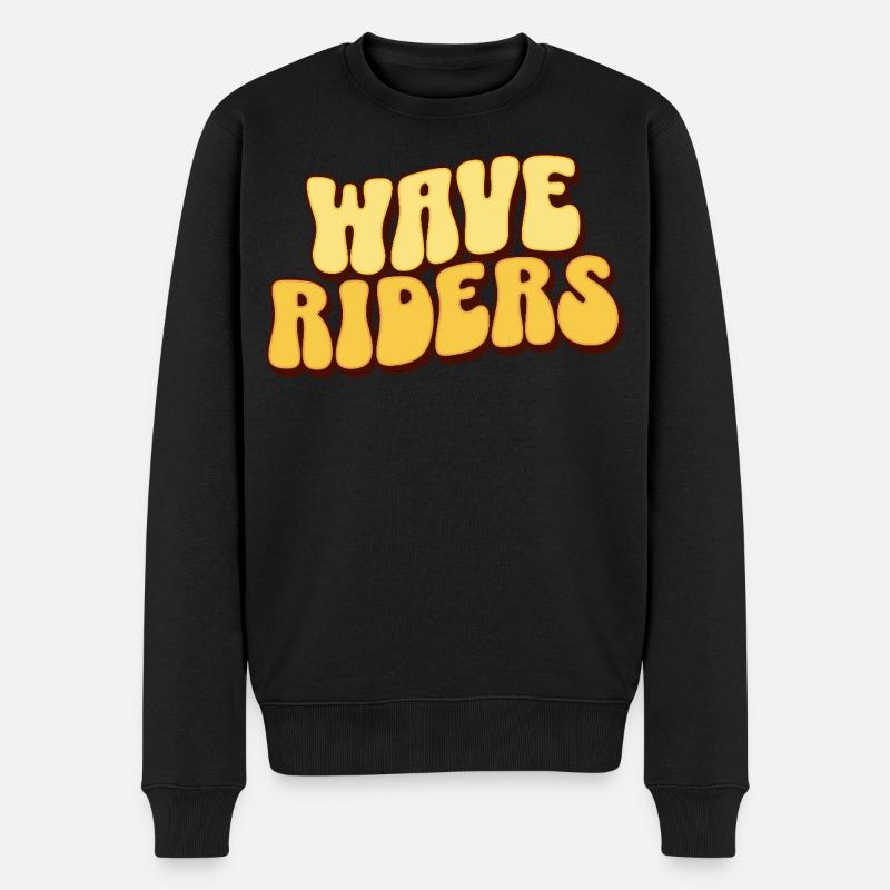 Surf Surfen Surfer - Männer Premium Bio Pullover - Schwarz