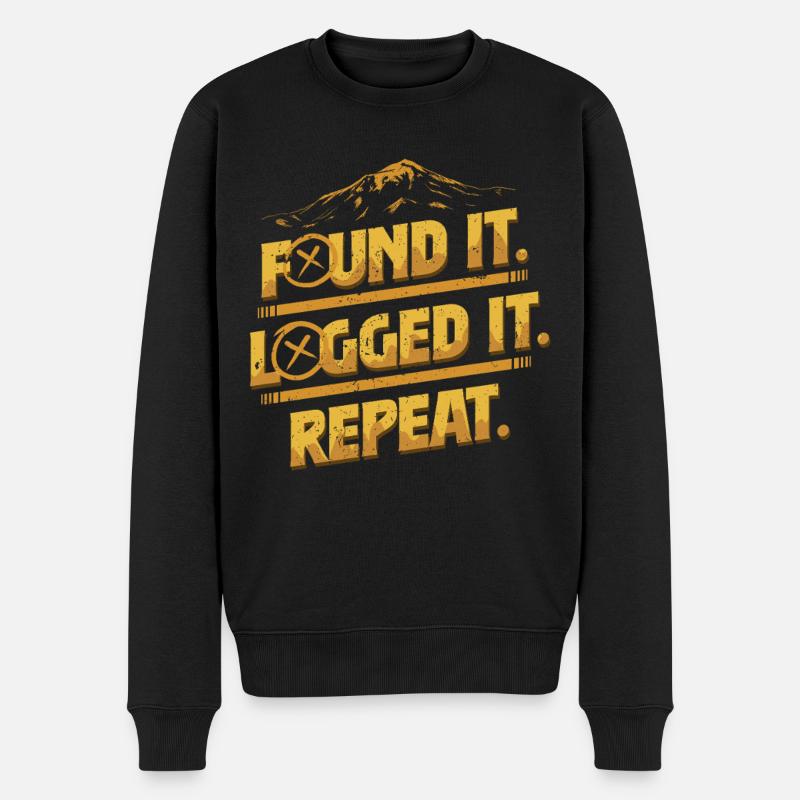 Geocache - Männer Premium Bio Pullover - Schwarz