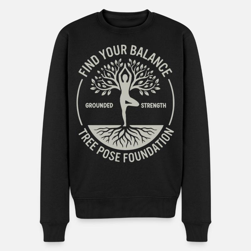 Yoga : Trouvez votre équilibre : pleine conscience - Pull Premium bio Homme - noir