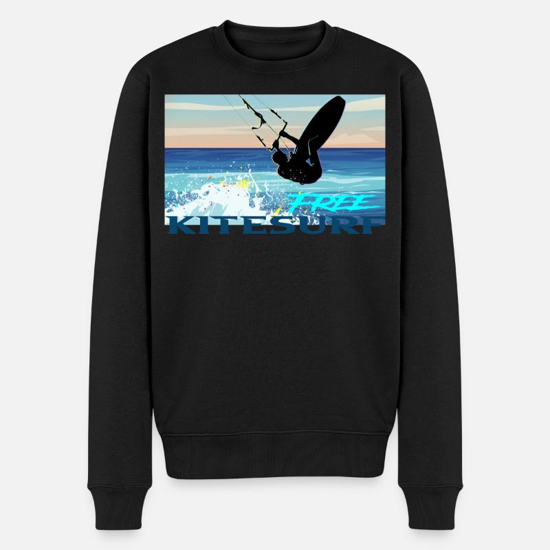 Le kitesurf - Pull Premium bio Homme - noir