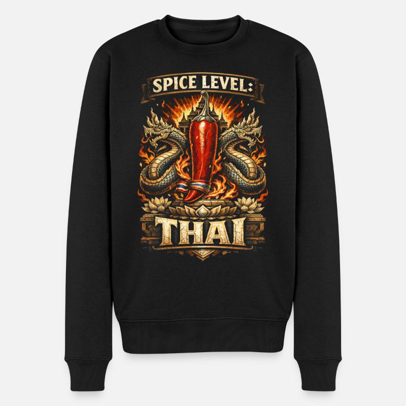 Thailand Thai Pride Spice Level Thai - Männer Premium Bio Pullover - Schwarz