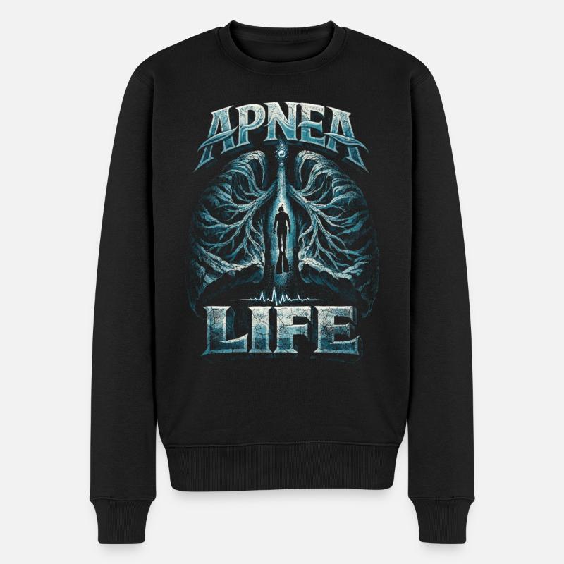 Apnoetauchen Freitauchen Apnea Life - Männer Premium Bio Pullover - Schwarz