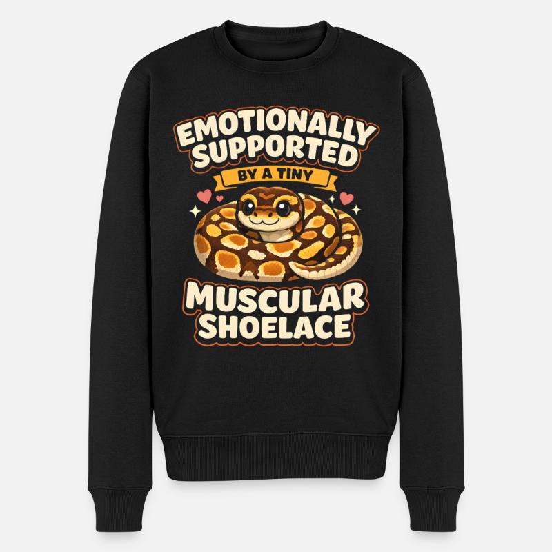 Lacets musclés | Humour du Python Roi - Pull Premium bio Homme - noir
