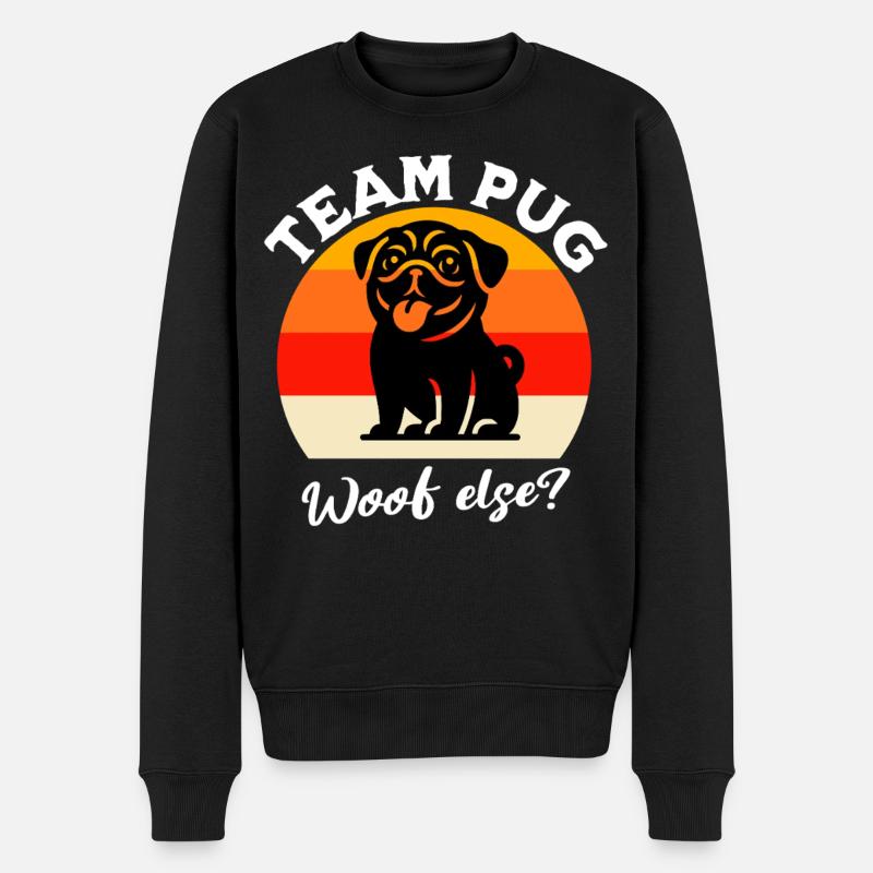 Team Mops - Männer Premium Bio Pullover - Schwarz