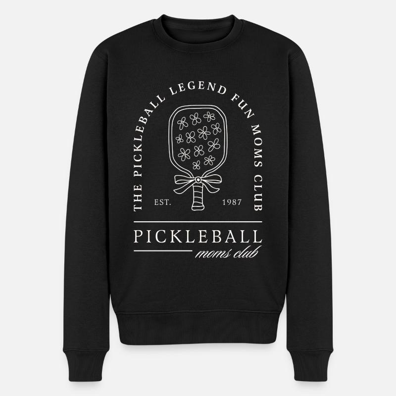 Pickleball-Mama lustige Mutter - Männer Premium Bio Pullover - Schwarz