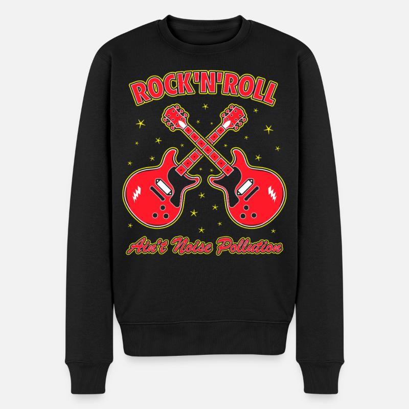 Rock 'n' Roll ist keine Lärmbelastung - Männer Premium Bio Pullover - Schwarz