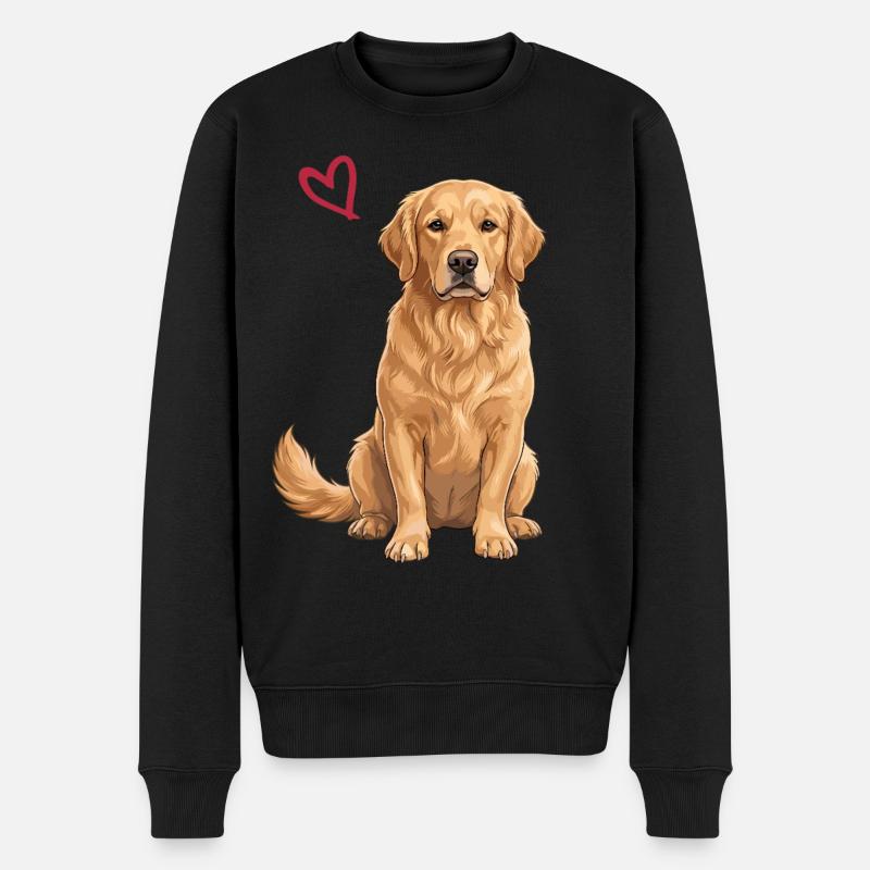 Golden Retriever - Männer Premium Bio Pullover - Schwarz
