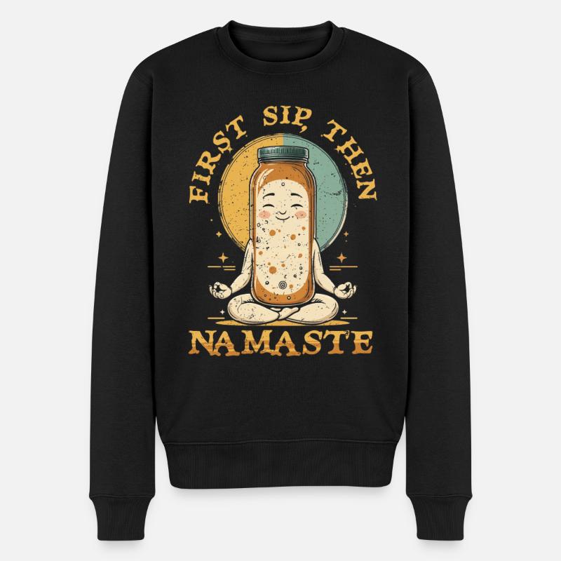 Kombucha - Männer Premium Bio Pullover - Schwarz