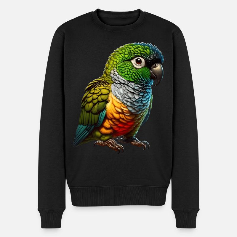Felsensittich Motiv - Männer Premium Bio Pullover - Schwarz