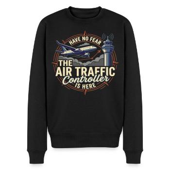 Air Traffic Controller Airplane Tower Saying - Men's Premium Organic Jumper - black - Front - Nico (187cm)