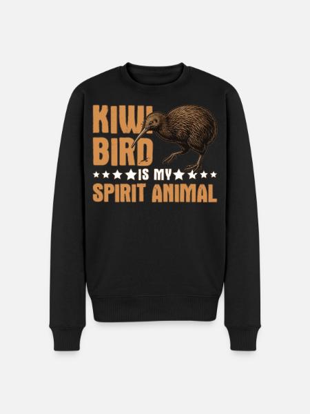 Kiwi-Vogel ist mein Geisttier Neuseeland - Männer Premium Bio Pullover - Schwarz