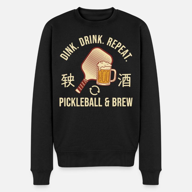 Pickleball-Spaßspieler Dink Drink Repeat - Männer Premium Bio Pullover - Schwarz