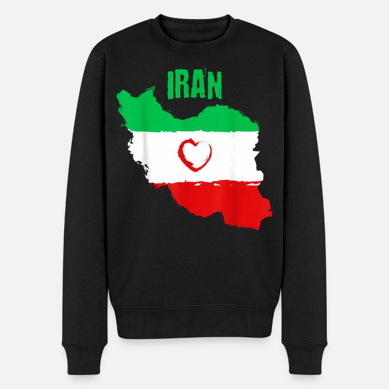 Drapeau du Cœur iranien - Pull Premium bio Homme - noir