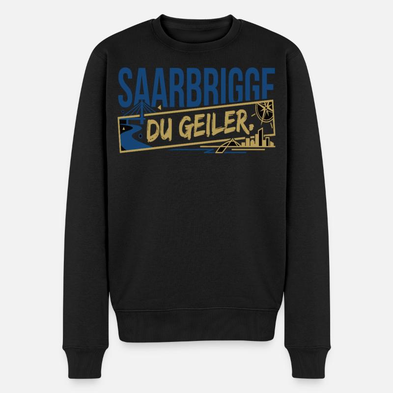 Saarbrigge Du Geiler - Männer Premium Bio Pullover - Schwarz