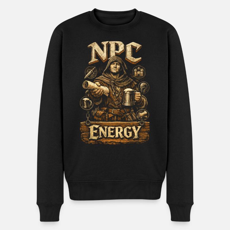 Mittelalterfest Mittelaltermarkt NPC Energy - Männer Premium Bio Pullover - Schwarz