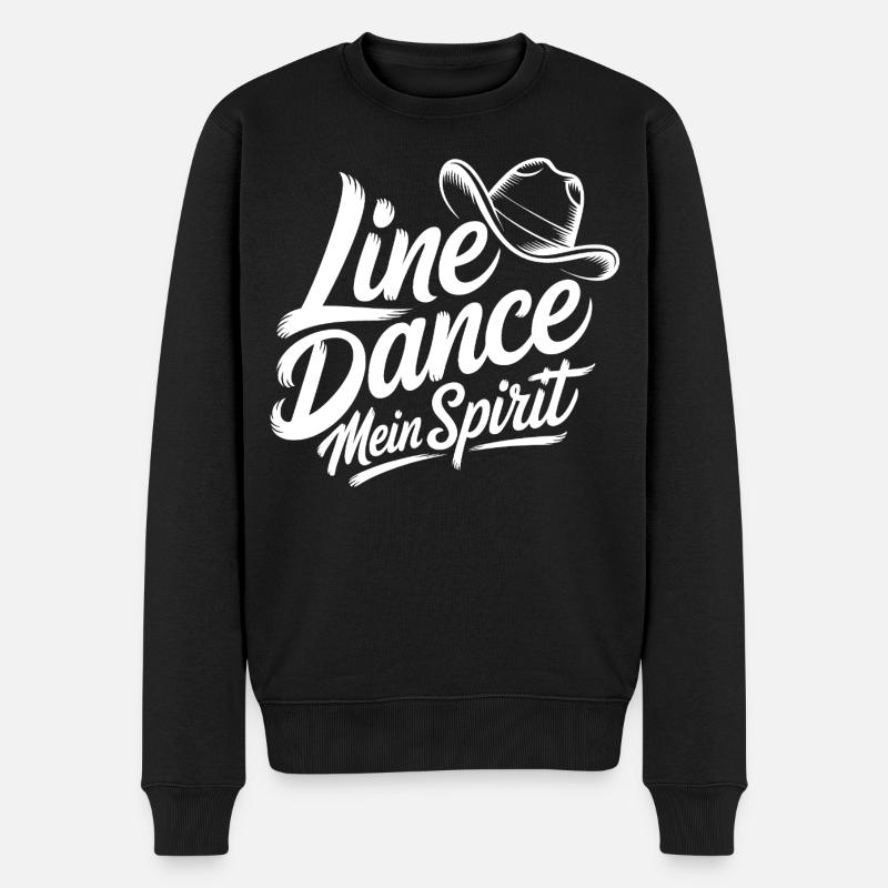 Line Dance Mein Spirit - Männer Premium Bio Pullover - Schwarz