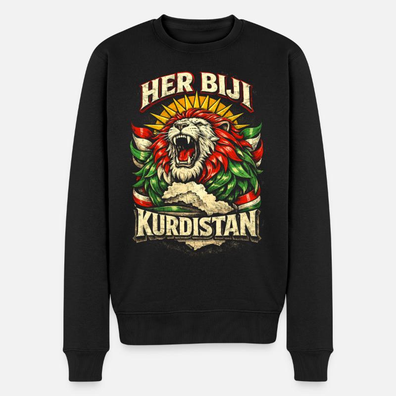 Her Biji Kurdistan Kurde Kurden - Männer Premium Bio Pullover - Schwarz