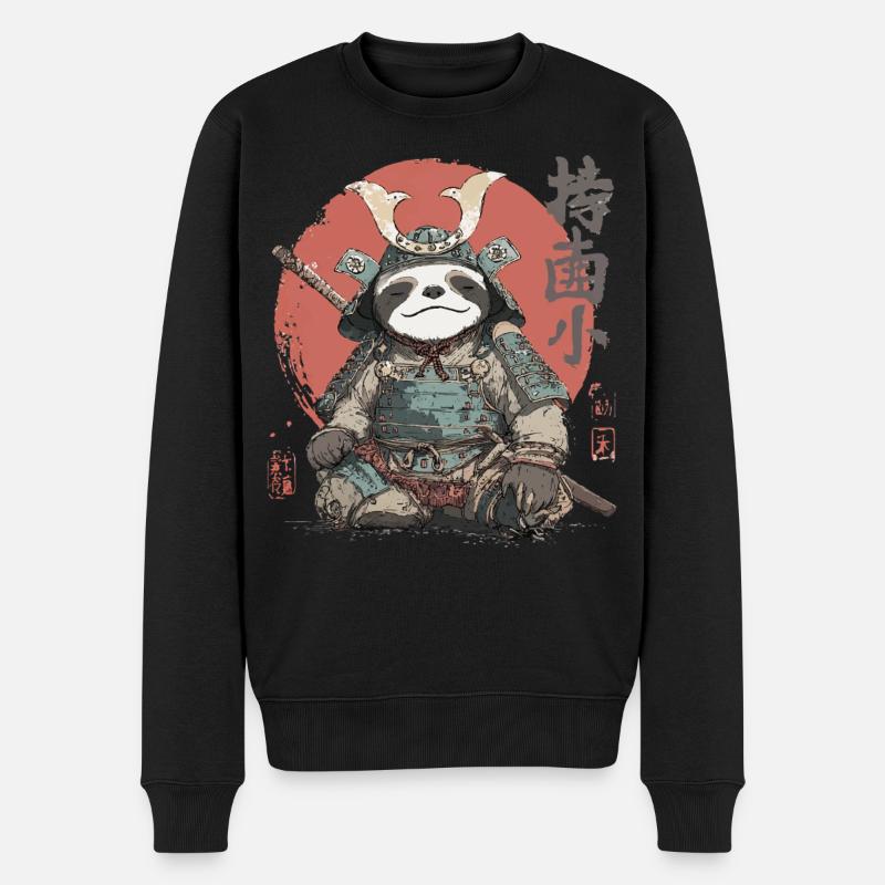 Sloth Samurai Armor - Men's Premium Organic Jumper - black