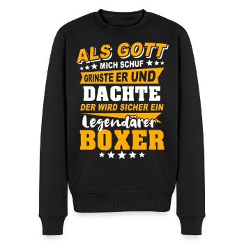 Boxer Boxen - Männer Premium Bio Pullover - Schwarz - Vorne - Nico (187cm)