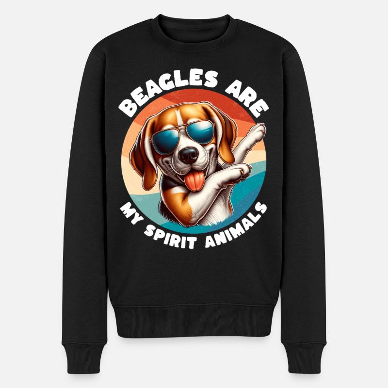 Lustige Beagle Sprüche - Männer Premium Bio Pullover - Schwarz