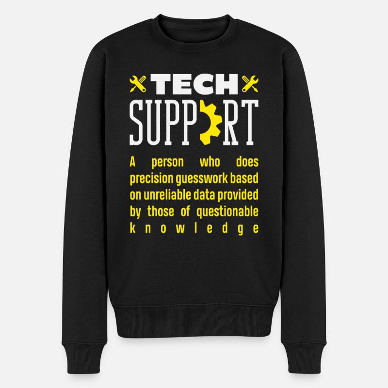 Tech Support Definition Präzisions Raterei - Männer Premium Bio Pullover - Schwarz