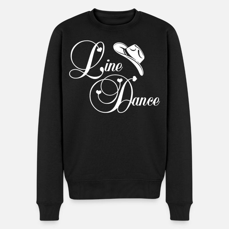 Line Dance Script Logo - Men's Premium Organic Jumper - black