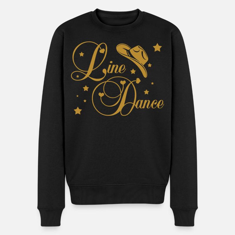 Line Dance - Männer Premium Bio Pullover - Schwarz