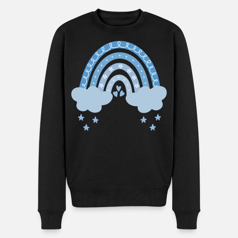 Arc-en-ciel avec des nuages - Pull Premium bio Homme - noir