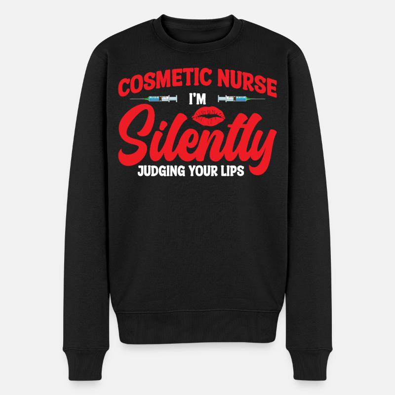 Ästhetische Krankenschwester Lippenchirurgie-Injektor-Botox - Männer Premium Bio Pullover - Schwarz
