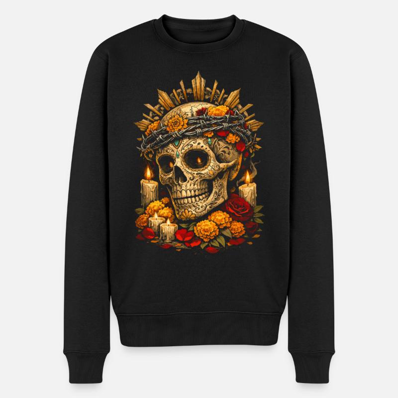 Día de los Muertos - Pull Premium bio Homme - noir