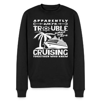 Trouble Cruising Together Funny Group - Men's Premium Organic Jumper - black - Front - Nico (187cm)