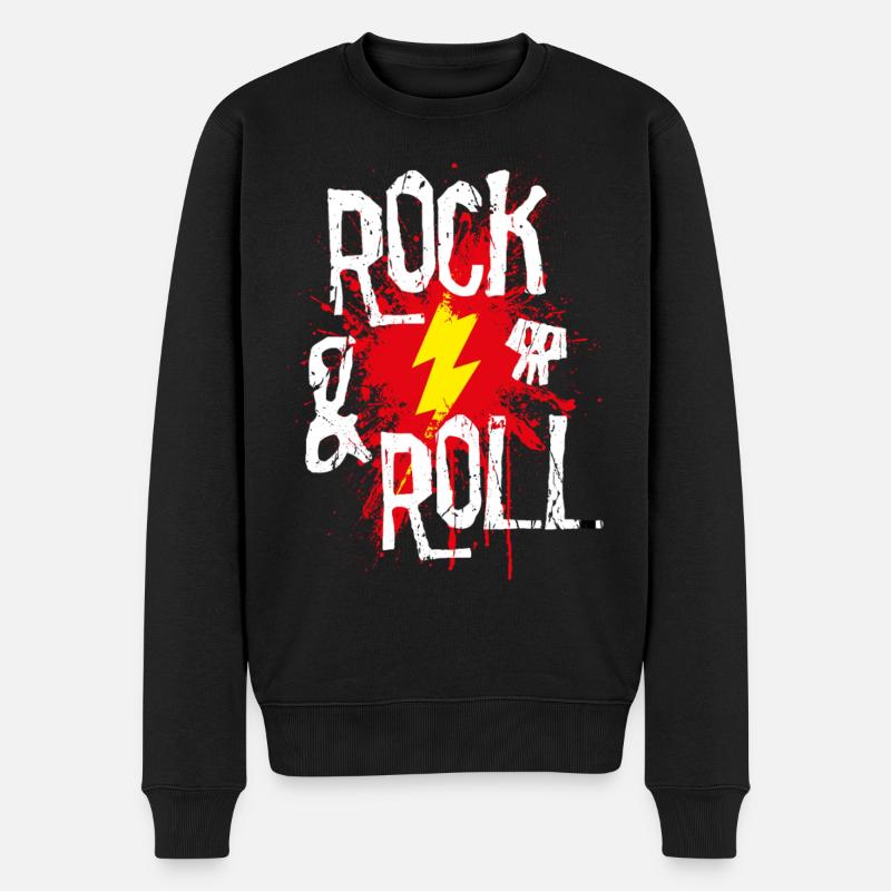 Rock 'n' Roll - Männer Premium Bio Pullover - Schwarz