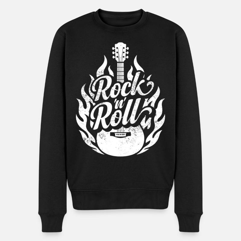 Rock 'n' Roll - Männer Premium Bio Pullover - Schwarz