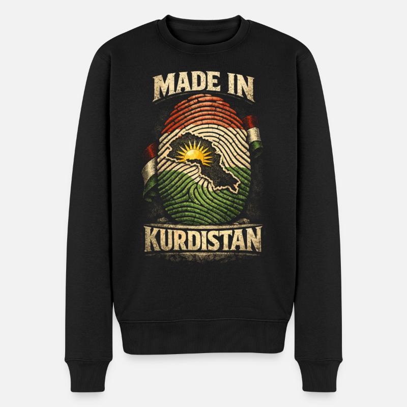 Made In Kurdistan Kurde Kurden - Männer Premium Bio Pullover - Schwarz