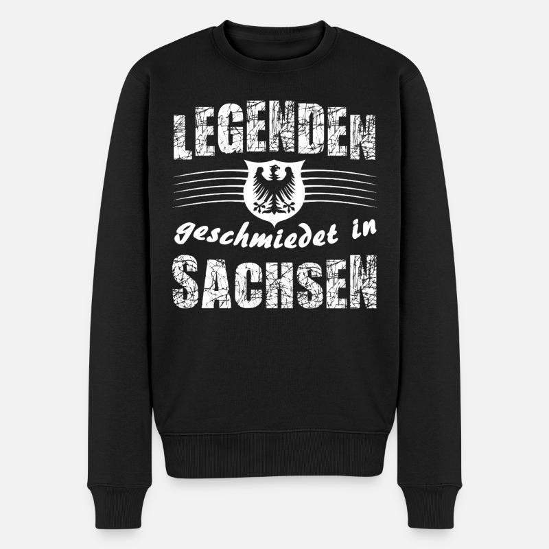 Legenden aus Sachsen - Männer Premium Bio Pullover - Schwarz